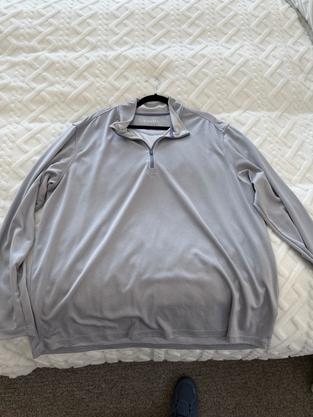 Mizzen+Main Men’s Light Gray Quarter-Zip Pullover Sweater